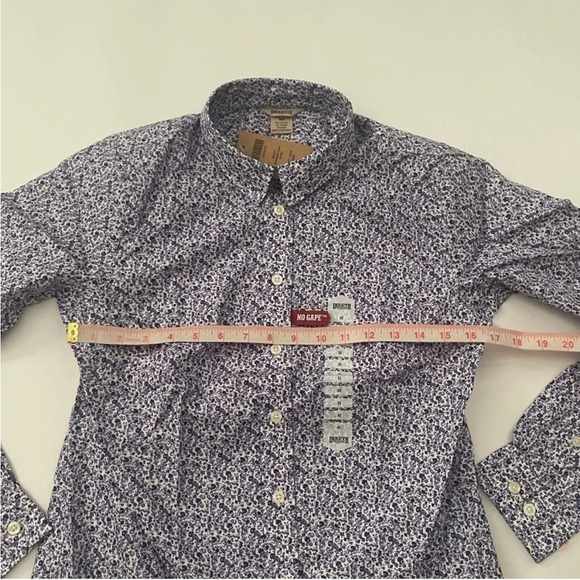 New Duluth Wrinkle Fighter Button Up Shirt Purple Floral Print - Picture 5 of 6